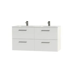 Tiger Studio Badkamermeubel 120cm Hoogglans Wit Met Dubbele Witte Wastafel 5 Tiger Studio Badkamermeubel 120cm Hoogglans Wit Met Dubbele Witte Wastafel -Tiger 123 1116