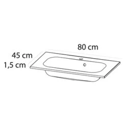 Tiger Reverse Meubelset 80 Cm Met 2 Lades Chalet Eik / Mat Zwart Inclusief Oval Wastafel Mat Zwart -Tiger 123 1158