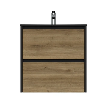 Tiger Reverse Meubelset Met 2 Lades 60 Cm Chalet Eik / Mat Zwart Inclusief Oval Wastafel Mat Zwart 3 Tiger Reverse Meubelset Met 2 Lades 60 Cm Chalet Eik / Mat Zwart Inclusief Oval Wastafel Mat Zwart - Afbeelding 3