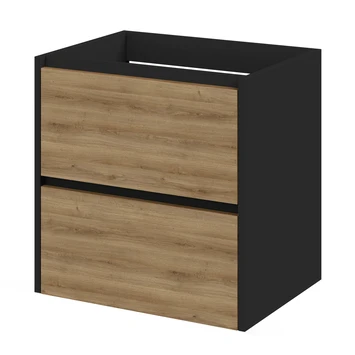 Tiger Reverse Meubelset Met 2 Lades 60 Cm Chalet Eik / Mat Zwart Inclusief Oval Wastafel Mat Zwart 4 Tiger Reverse Meubelset Met 2 Lades 60 Cm Chalet Eik / Mat Zwart Inclusief Oval Wastafel Mat Zwart - Afbeelding 4