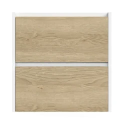 Tiger Reverse Meubelset Met 2 Lades 60 Cm Naturel Eik / Mat Wit Inclusief Oval Wastafel Mat Wit -Tiger 123 1243