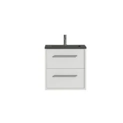 Tiger Badkamermeubel Boston 60cm Hoogglans Wit/matzwart Met Grepen Chroom