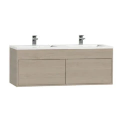 Tiger Helsinki Badkamermeubel 120 Cm Naturel Eiken Met Wastafel Polybeton Hoogglans Wit