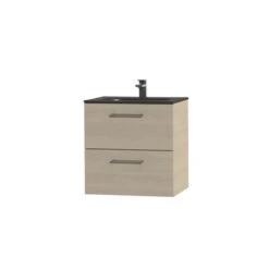 Tiger Badkamermeubel Studio 60cm Naturel Eik/matzwart Met Ronde RVS Greep 5 Tiger Badkamermeubel Studio 60cm Naturel Eik/matzwart Met Ronde RVS Greep -Tiger 123 1279