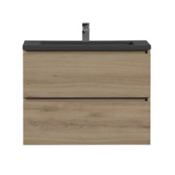 Tiger Badmeubel Karlo Chalet Eik Met Zwarte Wasbak 80 Cm -Tiger 123 1282