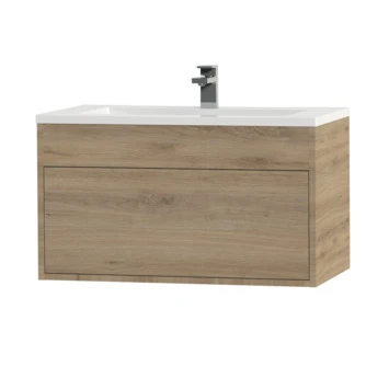 Tiger Helsinki Badkamermeubel 80 Cm Chalet Eiken Met Wastafel Polybeton Hoogglans Wit 3 Tiger Helsinki Badkamermeubel 80 Cm Chalet Eiken Met Wastafel Polybeton Hoogglans Wit - Afbeelding 3