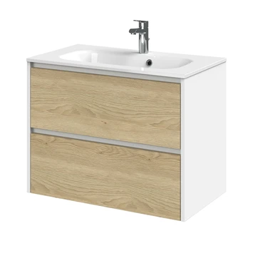 Tiger Reverse Meubelset 80 Cm Met 2 Lades Naturel Eik / Mat Wit Inclusief Oval Wastafel Hoogglans Wit 1 Tiger Reverse Meubelset 80 Cm Met 2 Lades Naturel Eik / Mat Wit Inclusief Oval Wastafel Hoogglans Wit