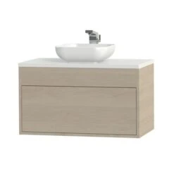 Tiger Helsinki Badkamermeubel 80 Cm Naturel Eiken Met Waskom -Tiger 123 1367