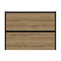 Tiger Reverse Meubelset 80 Cm Met 2 Lades Chalet Eik / Mat Zwart Inclusief Quadro Wastafel Mat Zwart -Tiger 123 1371