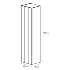 Tiger Maryport Hoge Kolomkast 40 Cm Mat Zwart Met Matzwarte Greep -Tiger 123 1389