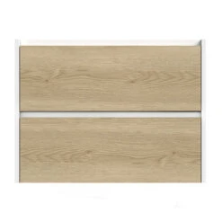 Tiger Reverse Meubelset 80 Cm Met 2 Lades Naturel Eik / Mat Wit Inclusief Oval Wastafel Mat Wit -Tiger 123 142