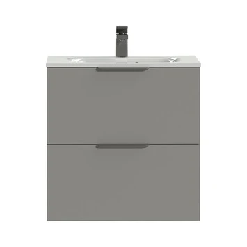 Tiger Badkamermeubel Studio 60 Cm Mat Grijs Met Polybeton Wastafel Hoogglans Wit En Profielgrepen 1 Tiger Badkamermeubel Studio 60 Cm Mat Grijs Met Polybeton Wastafel Hoogglans Wit En Profielgrepen