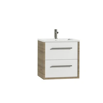 Tiger Badkamermeubel Boston 60 Cm Chalet Eik Met Polybeton Wastafel Wit En Ronde Grepen RVS 2 Tiger Badkamermeubel Boston 60 Cm Chalet Eik Met Polybeton Wastafel Wit En Ronde Grepen RVS - Afbeelding 2