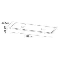 Tiger Karlo Badkamermeubel 120cm Mat Zwart Met Eiken Wasblad En Keramische Waskom -Tiger 123 1483