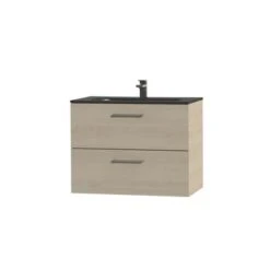 Tiger Badkamermeubel Studio 80cm Naturel Eik/matzwart Met RVS Greep 5 Tiger Badkamermeubel Studio 80cm Naturel Eik/matzwart Met RVS Greep -Tiger 123 1540