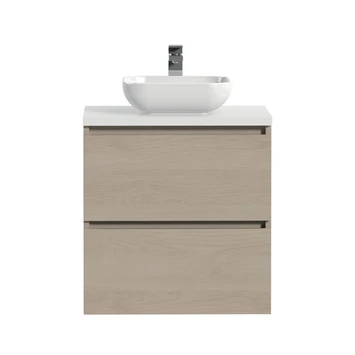 Tiger Karlo Badkamermeubelset 60 Cm Naturel Eik Met Wit Houten Wasblad En Glanzend Witte Keramische Waskom 2 Tiger Karlo Badkamermeubelset 60 Cm Naturel Eik Met Wit Houten Wasblad En Glanzend Witte Keramische Waskom - Afbeelding 2