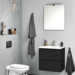 Tiger Badkamermeubel Karlo 60 Cm Mat Zwart Met Witte Wastafel -Tiger 123 1575