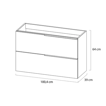 Tiger Badmeubelset Pocket 100 Cm Met 2 Lades Wit Incl. Looppoten 3 Tiger Badmeubelset Pocket 100 Cm Met 2 Lades Wit Incl. Looppoten - Afbeelding 3