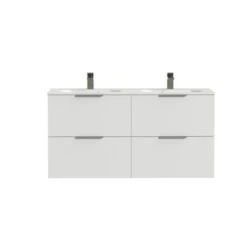 Tiger Badkamermeubel Studio 120cm Hoogglans Wit Met Platte RVS Greep -Tiger 123 1639