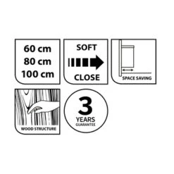 Tiger Badmeubelset Pocket 80 Cm Met 2 Lades Naturel Eik -Tiger 123 1669