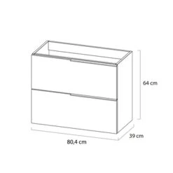 Tiger Badmeubelset Pocket 80 Cm Met 2 Lades Naturel Eik -Tiger 123 1670