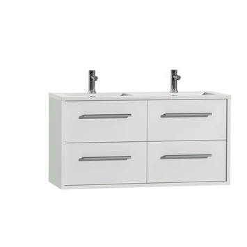 Tiger Boston Badkamermeubel 120cm Hoogglans Wit Met Dubbele Witte Wastafel 2 Tiger Boston Badkamermeubel 120cm Hoogglans Wit Met Dubbele Witte Wastafel - Afbeelding 2