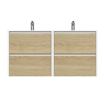 Tiger Reverse Meubelset 2x60 Cm Met 4 Lades Naturel Eik / Mat Wit Inclusief Oval Wastafel Mat Wit 2 Tiger Reverse Meubelset 2x60 Cm Met 4 Lades Naturel Eik / Mat Wit Inclusief Oval Wastafel Mat Wit - Afbeelding 2