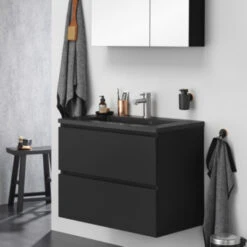 Tiger Badkamermeubelset Karlo 80cm Matzwart Met Zwarte Wastafel 14 Tiger Badkamermeubelset Karlo 80cm Matzwart Met Zwarte Wastafel -Tiger 123 175