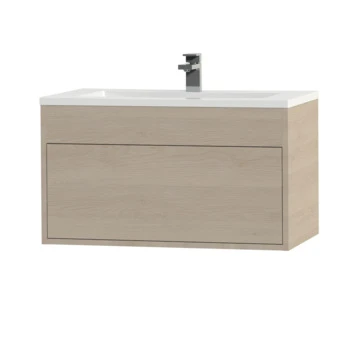 Tiger Helsinki Badkamermeubel 80 Cm Naturel Eiken Met Wastafel Polybeton Hoogglans Wit 3 Tiger Helsinki Badkamermeubel 80 Cm Naturel Eiken Met Wastafel Polybeton Hoogglans Wit - Afbeelding 3