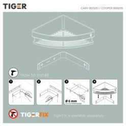 Tiger Hoekdouchemand Carv 21 Cm Zwart -Tiger 123 2215