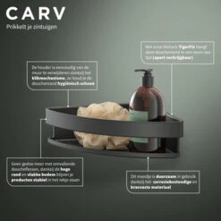 Tiger Hoekdouchemand Carv 21 Cm Zwart -Tiger 123 2216