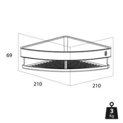 Tiger Hoekdouchemand Carv 21 Cm Zwart -Tiger 123 2217