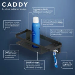 Tiger Douchemand Met Haak Caddy Zwart -Tiger 123 2225