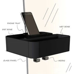 Tiger Douchemand Voor Douchewand 2-store Zwart -Tiger 123 230