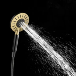 Tiger Regendoucheset Akcent Zwart/messing Incl Kraan En Handdouche Met 3 Straalstanden 11 Tiger Regendoucheset Akcent Zwart/messing Incl Kraan En Handdouche Met 3 Straalstanden -Tiger 123 2314