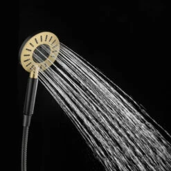 Tiger Regendoucheset Akcent Zwart/messing Incl Kraan En Handdouche Met 3 Straalstanden 12 Tiger Regendoucheset Akcent Zwart/messing Incl Kraan En Handdouche Met 3 Straalstanden -Tiger 123 2315