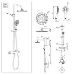 Tiger Regendoucheset Akcent Zwart/messing Incl Kraan En Handdouche Met 3 Straalstanden 15 Tiger Regendoucheset Akcent Zwart/messing Incl Kraan En Handdouche Met 3 Straalstanden -Tiger 123 2318