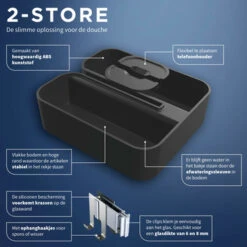 Tiger Douchemand Voor Douchewand 2-store Zwart -Tiger 123 233