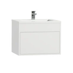Tiger Helsinki Badkamermeubel 60 Cm Hoogglans Wit Met Wastafel Polybeton Wit