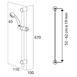 Tiger Doucheset Splash Como Met Glijstang Chroom -Tiger 123 2479