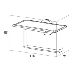 Tiger Toiletrolhouder Noon Met Planchet Zwart -Tiger 123 2546