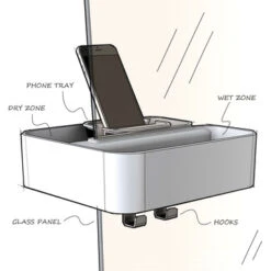 Tiger Douchemand Voor Douchewand 2-store Wit -Tiger 123 264