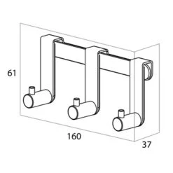 Tiger Douchecabine 3-haak RVS Geborsteld 7 Tiger Douchecabine 3-haak RVS Geborsteld -Tiger 123 2971