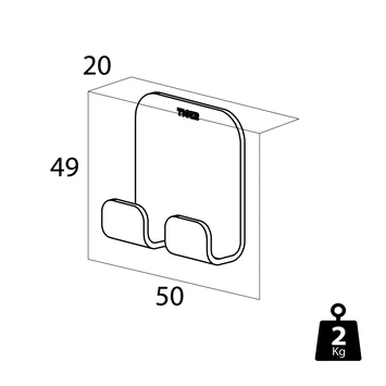 Tiger Colar Handdoekhaak Zwart 2 Tiger Colar Handdoekhaak Zwart - Afbeelding 2