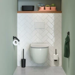 Tiger Toiletrolhouder Carv Met Klep Zwart -Tiger 123 3214