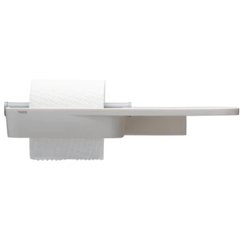 Tiger Toiletrolhouder TESS Met Planchet Wit/lichtgrijs 3 Tiger Toiletrolhouder TESS Met Planchet Wit/lichtgrijs - Afbeelding 3