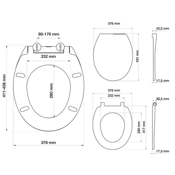 Tiger WC Bril Mason Zwart Kunststof Met Softclose 7 Tiger WC Bril Mason Zwart Kunststof Met Softclose - Afbeelding 7