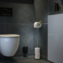 Tiger Tune Toiletborstelhouder Geborsteld Messing/mat Zwart -Tiger 123 3384