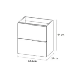 Tiger Badmeubelset Pocket 60 Cm Met 2 Lades Wit Incl. Looppoten -Tiger 123 340