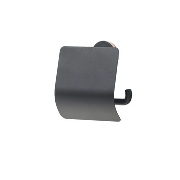 Tiger Toiletrolhouder Urban Zwart Met Klep 2 Tiger Toiletrolhouder Urban Zwart Met Klep - Afbeelding 2